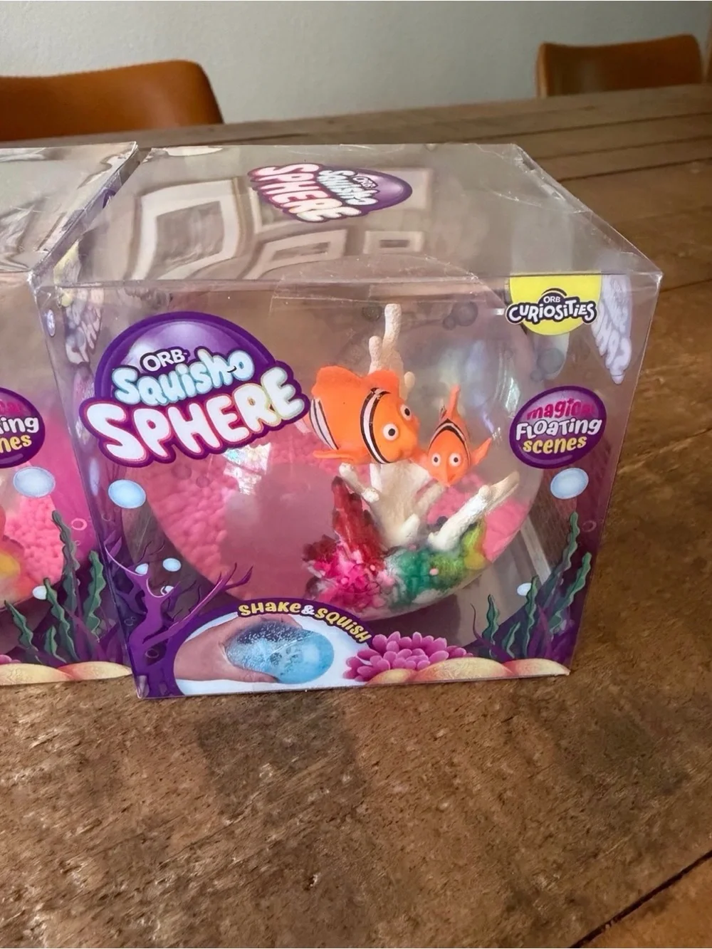 2 ORB Squish Sphere Shake & Squish Magic Floating Nemo Fish Squishy Bundle